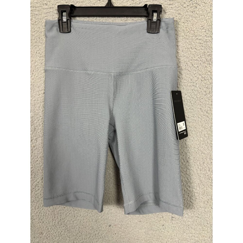 90 Degree By Reflex Womens High-Waisted Ribbed Biker Short Gray Size Small NWT's